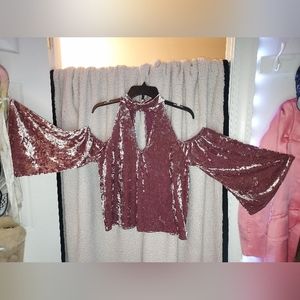 American Eagle crushed velvet rose top